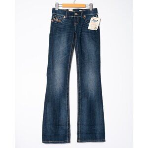 Seven7 Jeans Womens 27x33 Boot Cut Slim Low Rise Dark Wash Stretch Thick Stitch